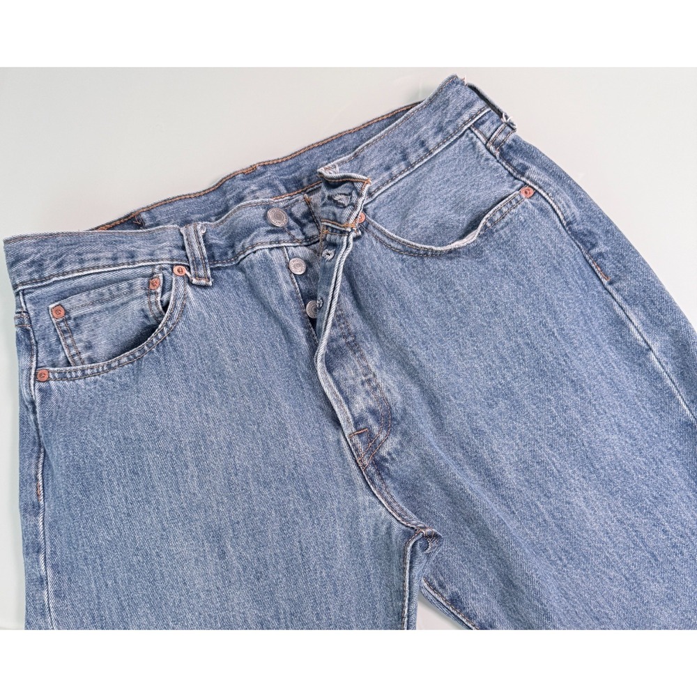 Levis Red Tag Button Fly Jeans Mens‎ 33x29 Light Wash Blue Denim Preppy